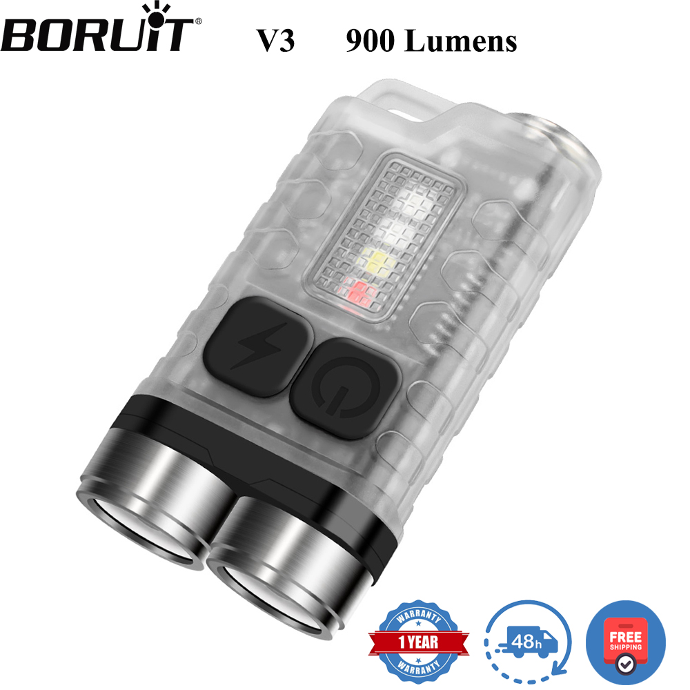 Keychain Flashlight - BORUiT V3 LED Anahtarlık Taşınabilir 900LM