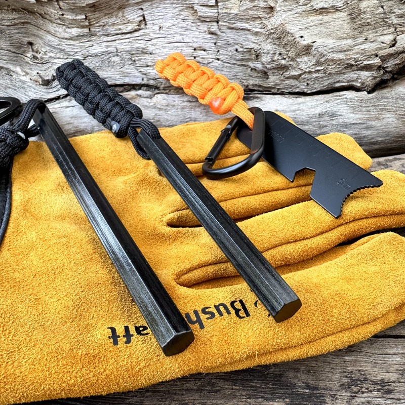 Ferro Rod Striker - El dokuması halat altıgen çakmaktaşı magnezyum