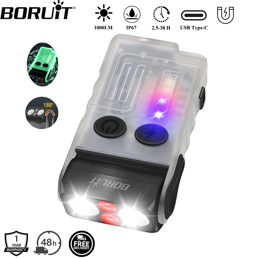 Keychain Flashlight - BORUiT V20 Buzzer EDC LED Anahtarlık